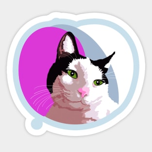 black and white cat Sticker